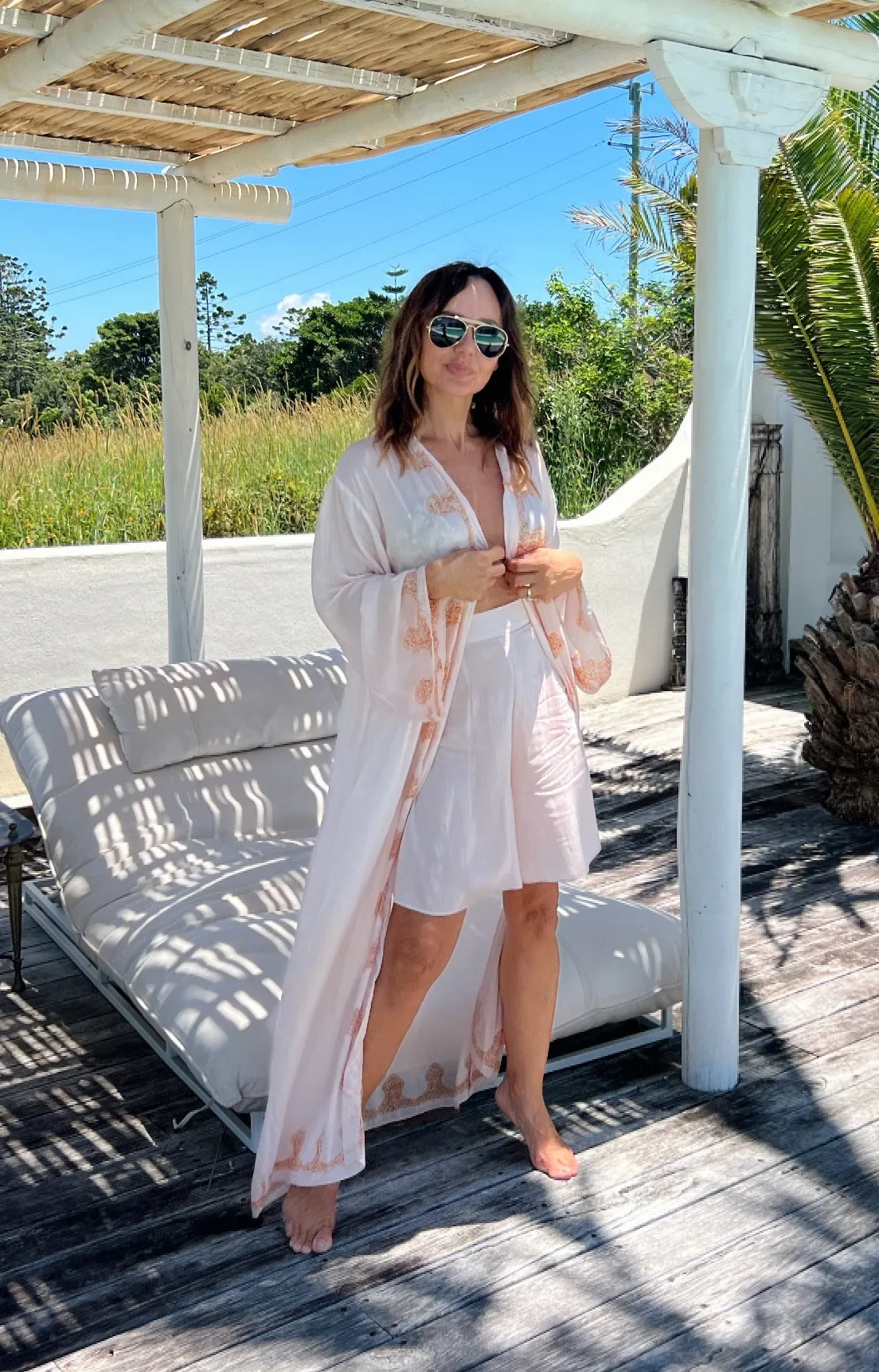 Mosi Bamboo Silk Shorts-Cream