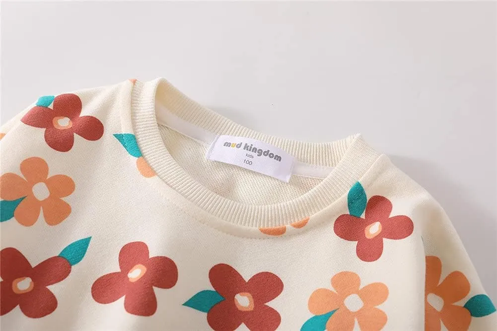 Mud Kingdom Boutique Little Girls Sweatshirts Crewneck Cotton Sunflower