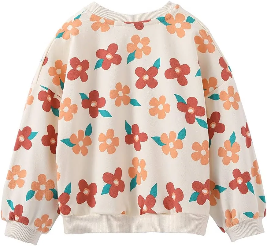 Mud Kingdom Boutique Little Girls Sweatshirts Crewneck Cotton Sunflower