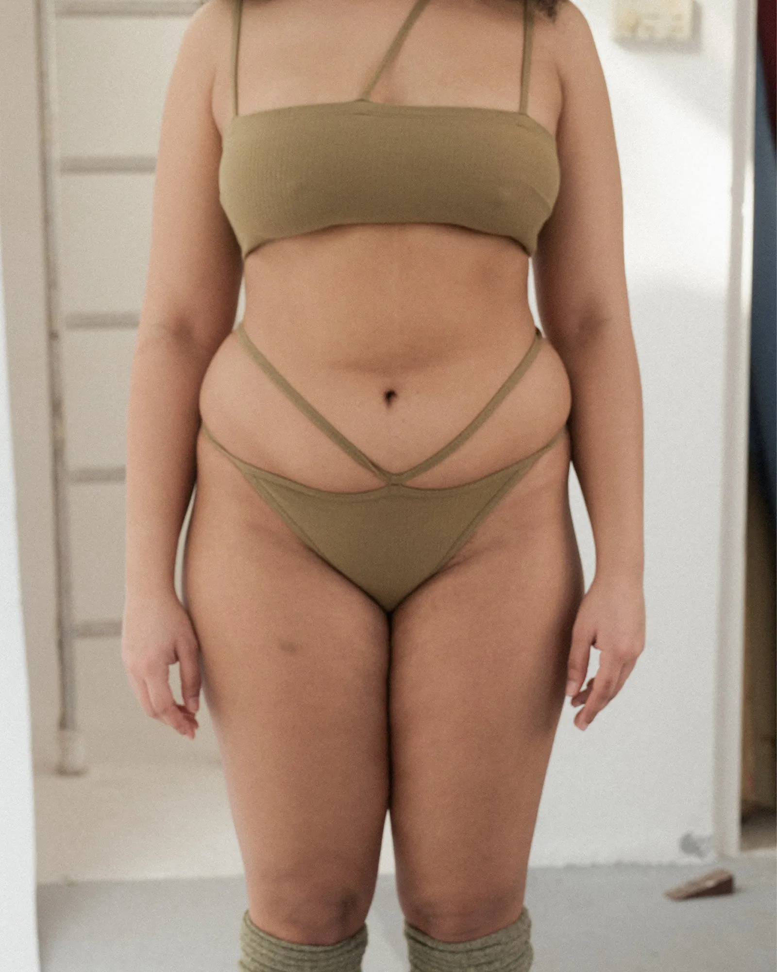 Nida Pants - Fine Cotton Rib - Jade Brown