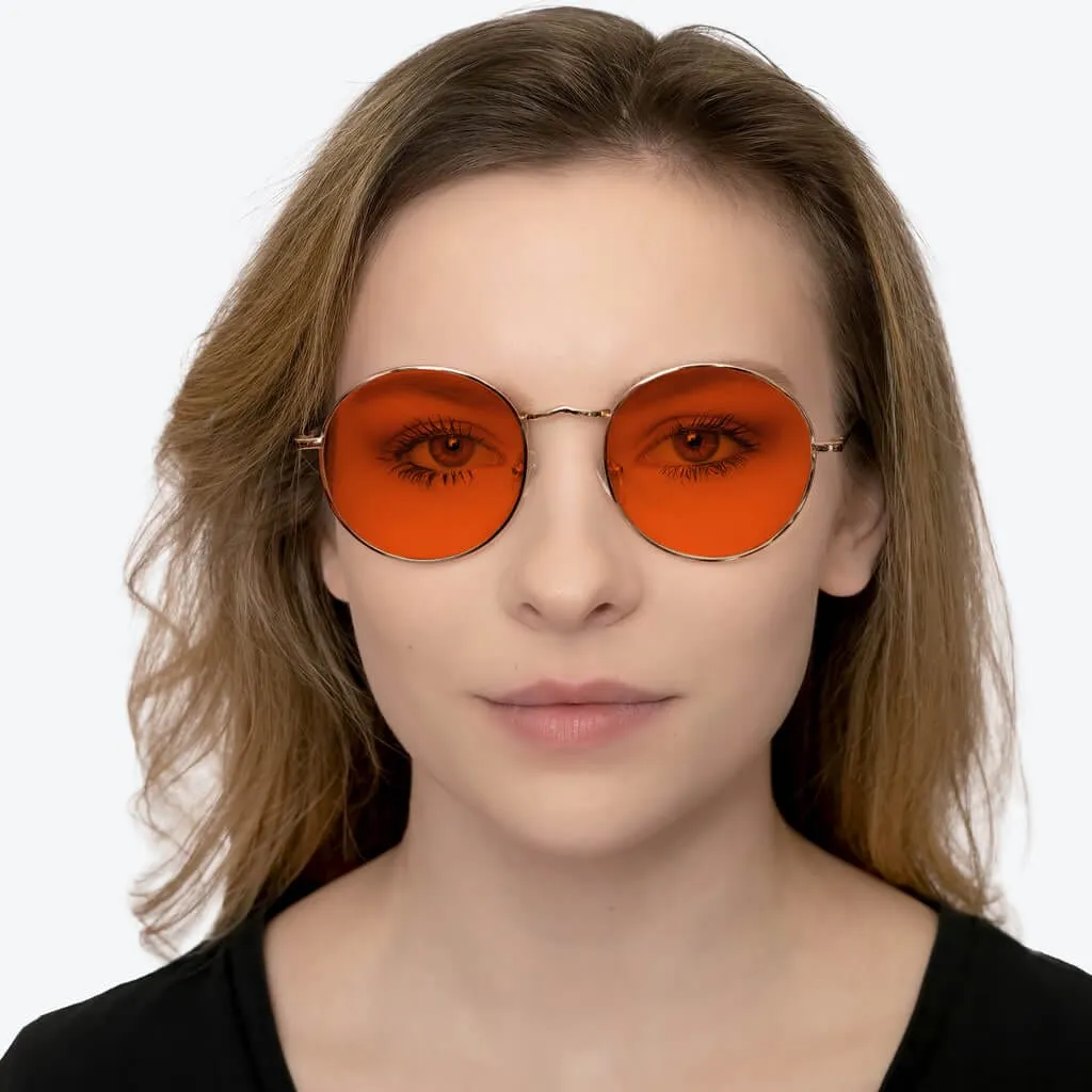 NightFall Elton Blue Blocking Glasses - Gold - Readers