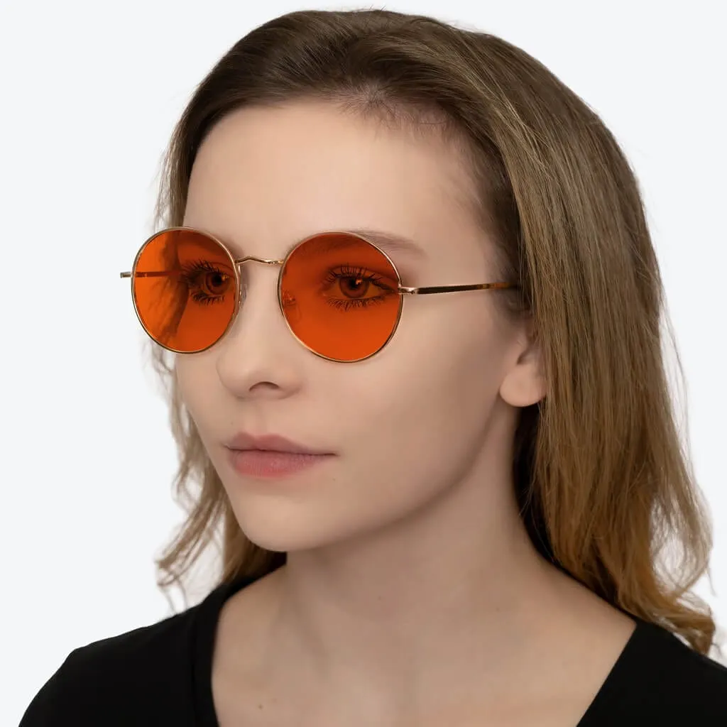 NightFall Elton Blue Blocking Glasses - Gold - Readers