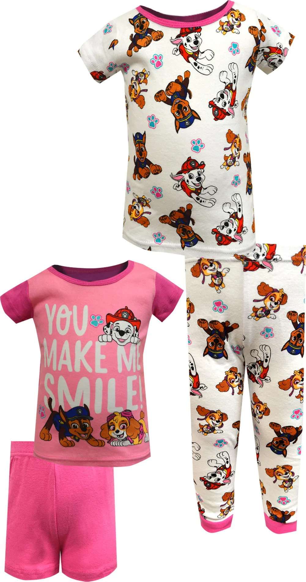 Paw Patrol You Make Me Smile Cotton 4 Piece Infant Pajamas