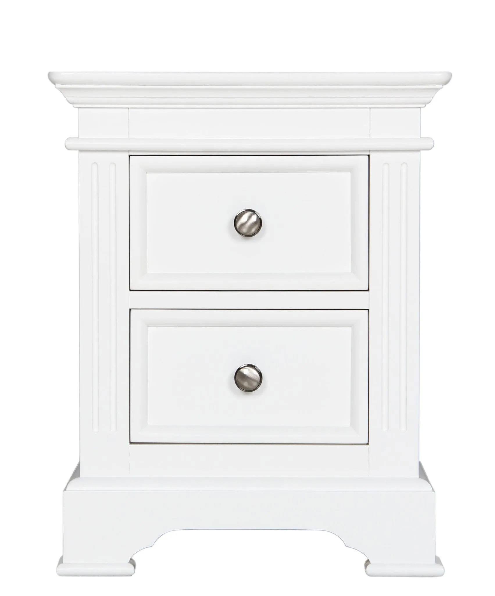 Pure White 2 Drawer Bedside