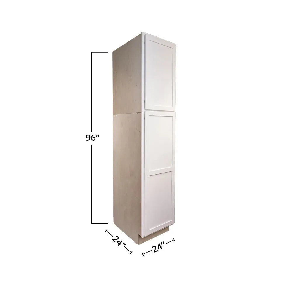 Pure White 24" x 96" Tall Pantry Linen Cabinet