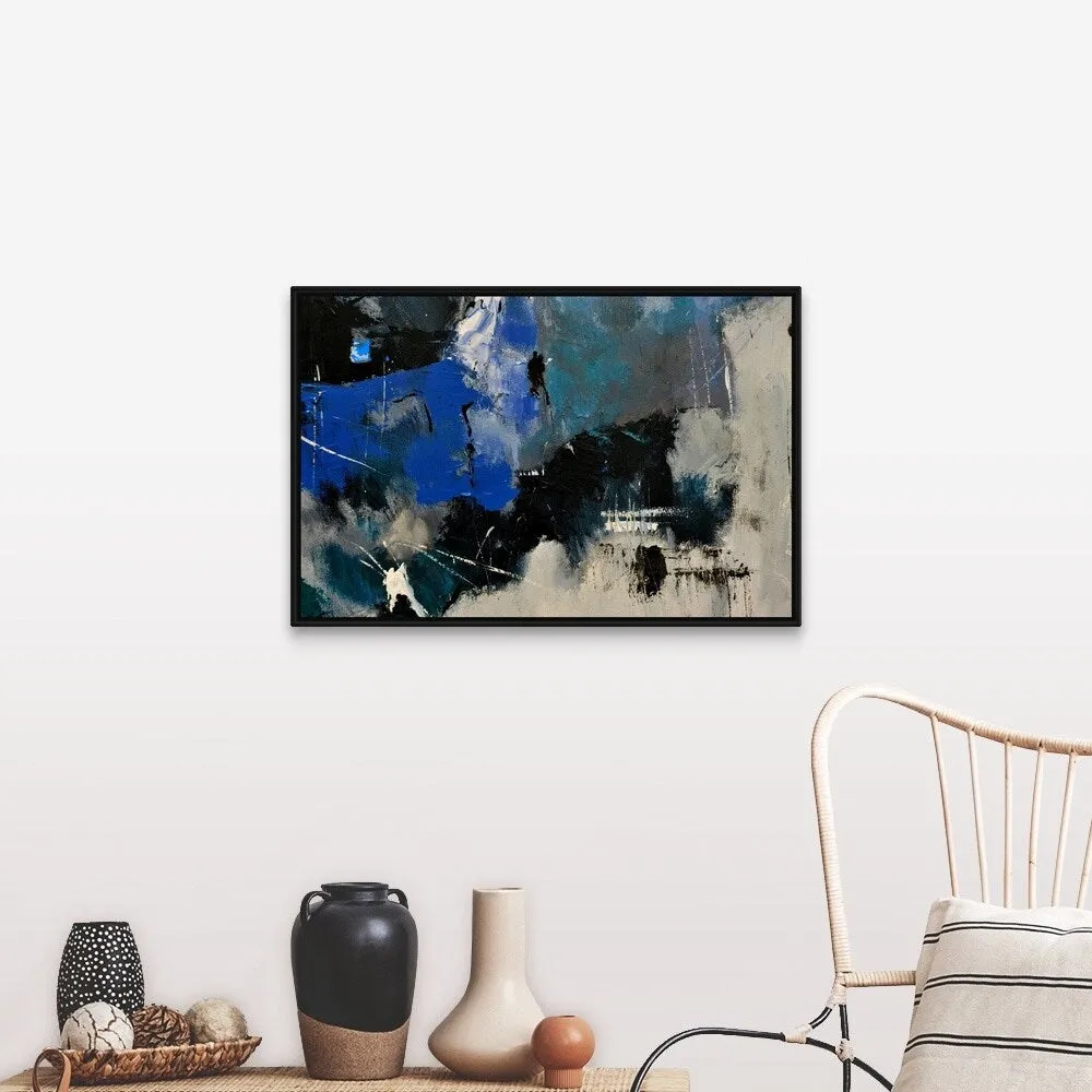 "Abstract 69727" Black Float Frame Canvas Art