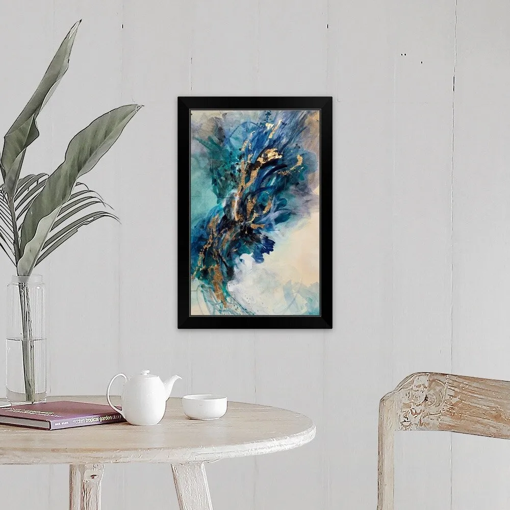 "Accumulation Of Gold II" Black Framed Print