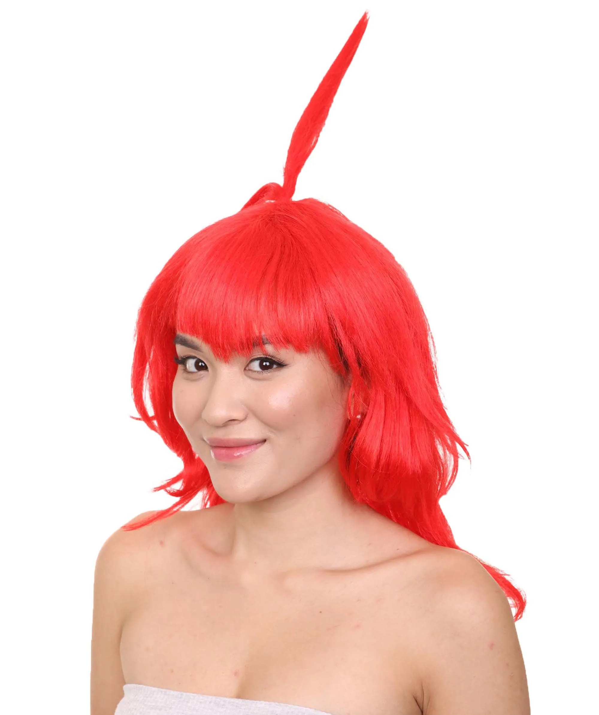 Red Tower Wig | Character Cosplay Halloween Wig | Premium Breathable Capless Cap