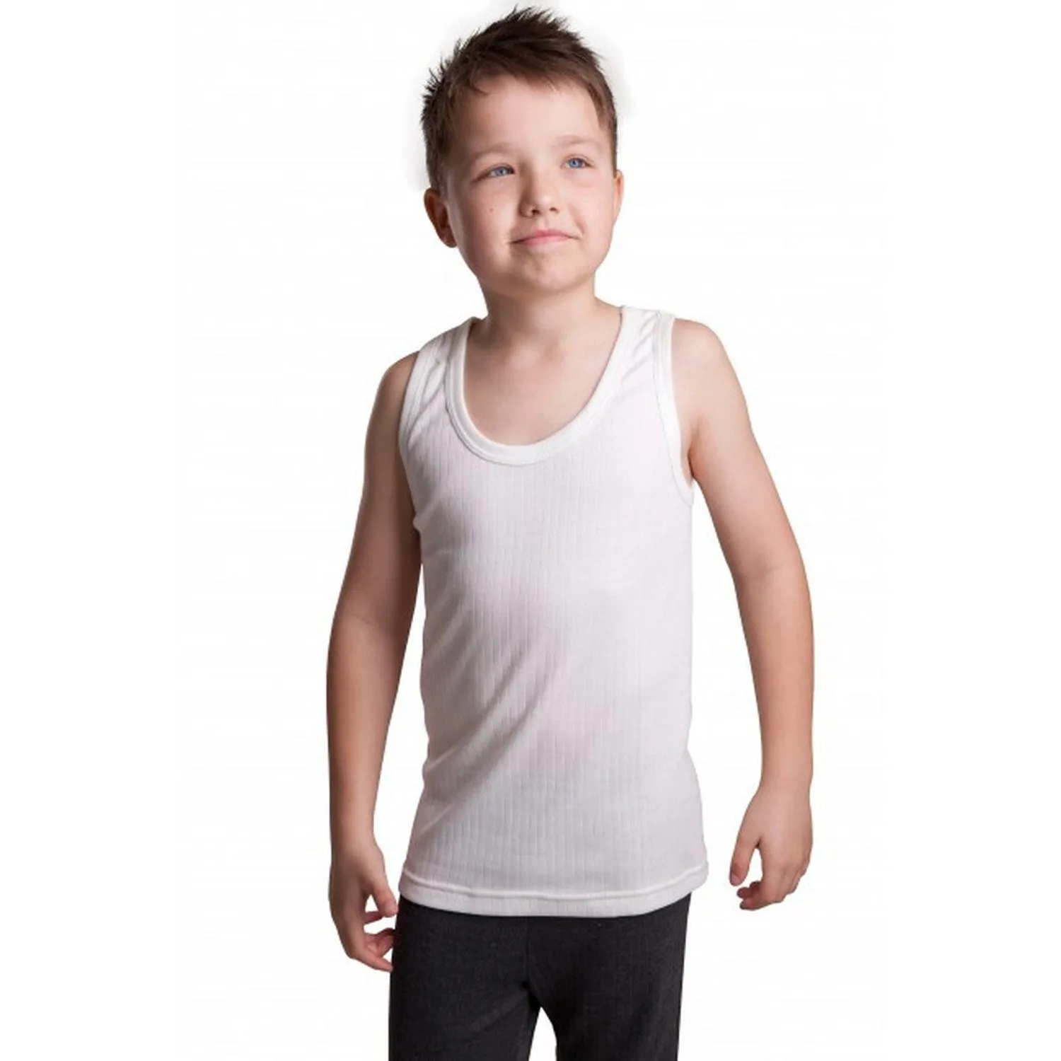 RP Collections® Boys Extra Warm British Made Thermal Underwear Sleeveless Vest