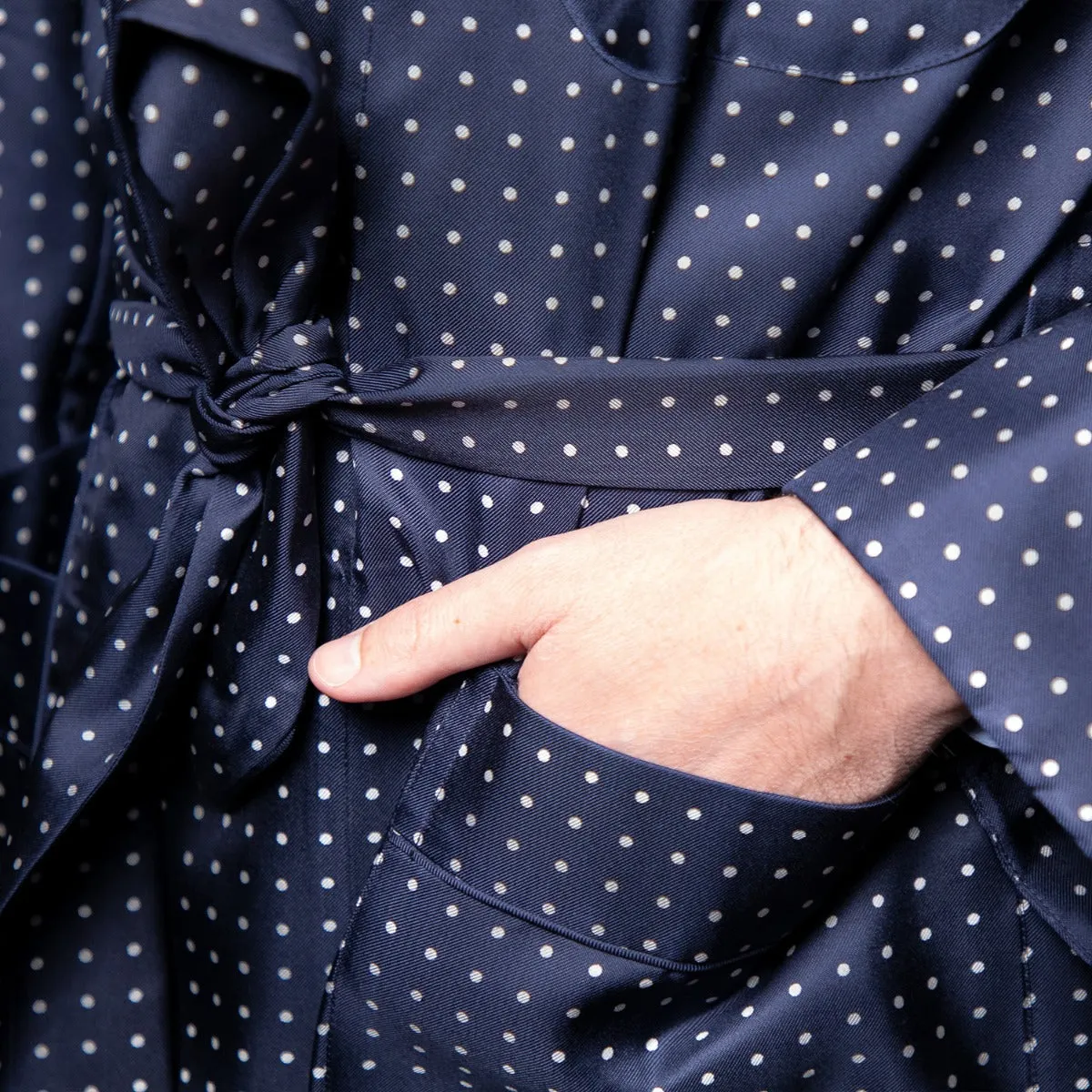 Sovereign Grade Navy London Dot Dressing Gown