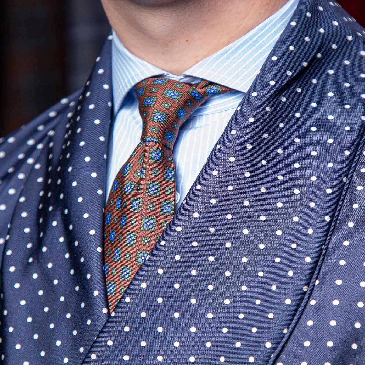 Sovereign Grade Navy London Dot Dressing Gown