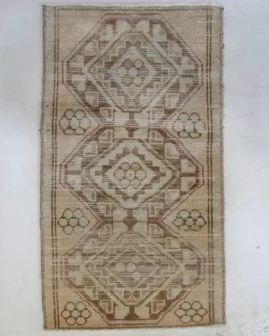 Vintage Mini Turkish Rug 16"x35"