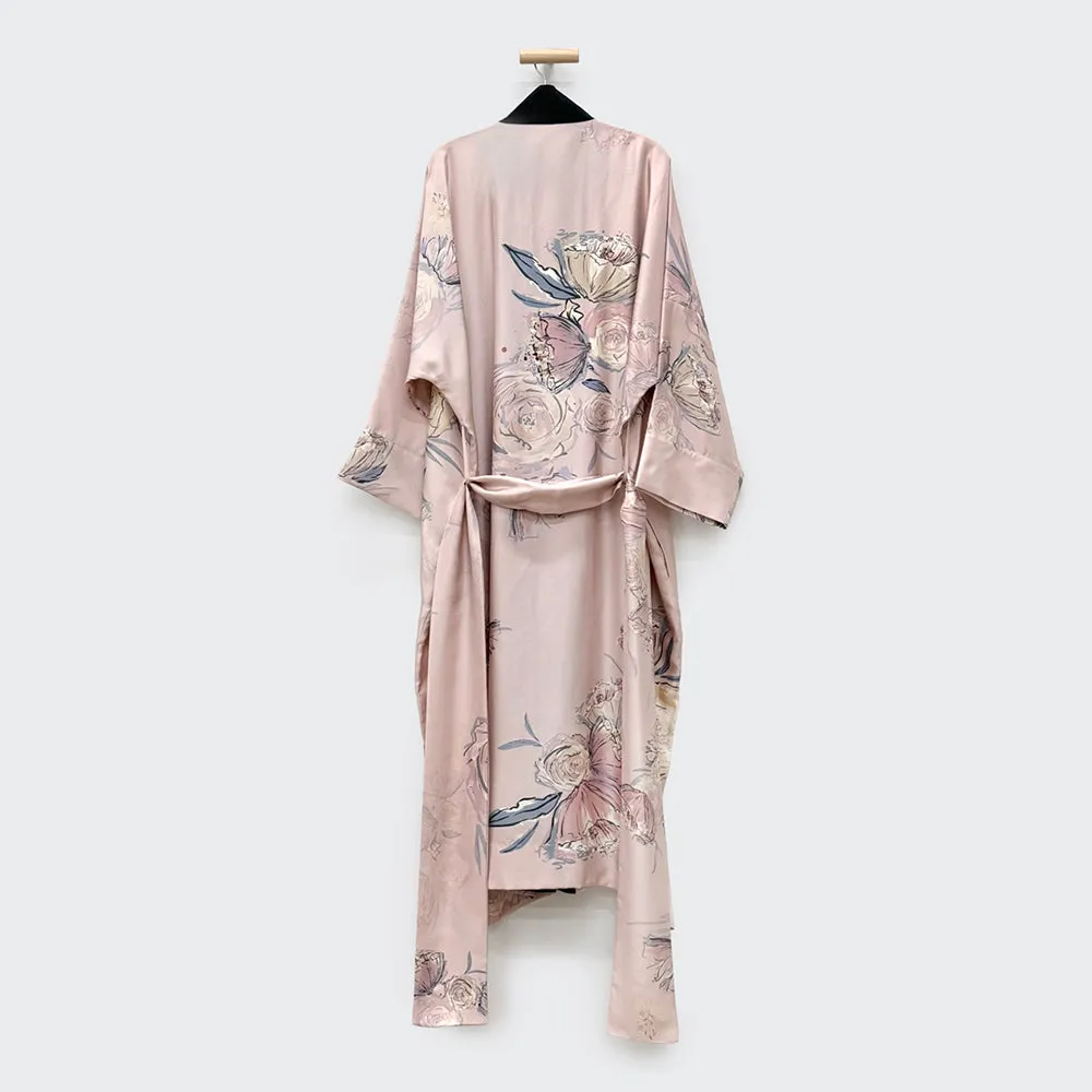 Washable Silk Twill Jia Kimono Wrap