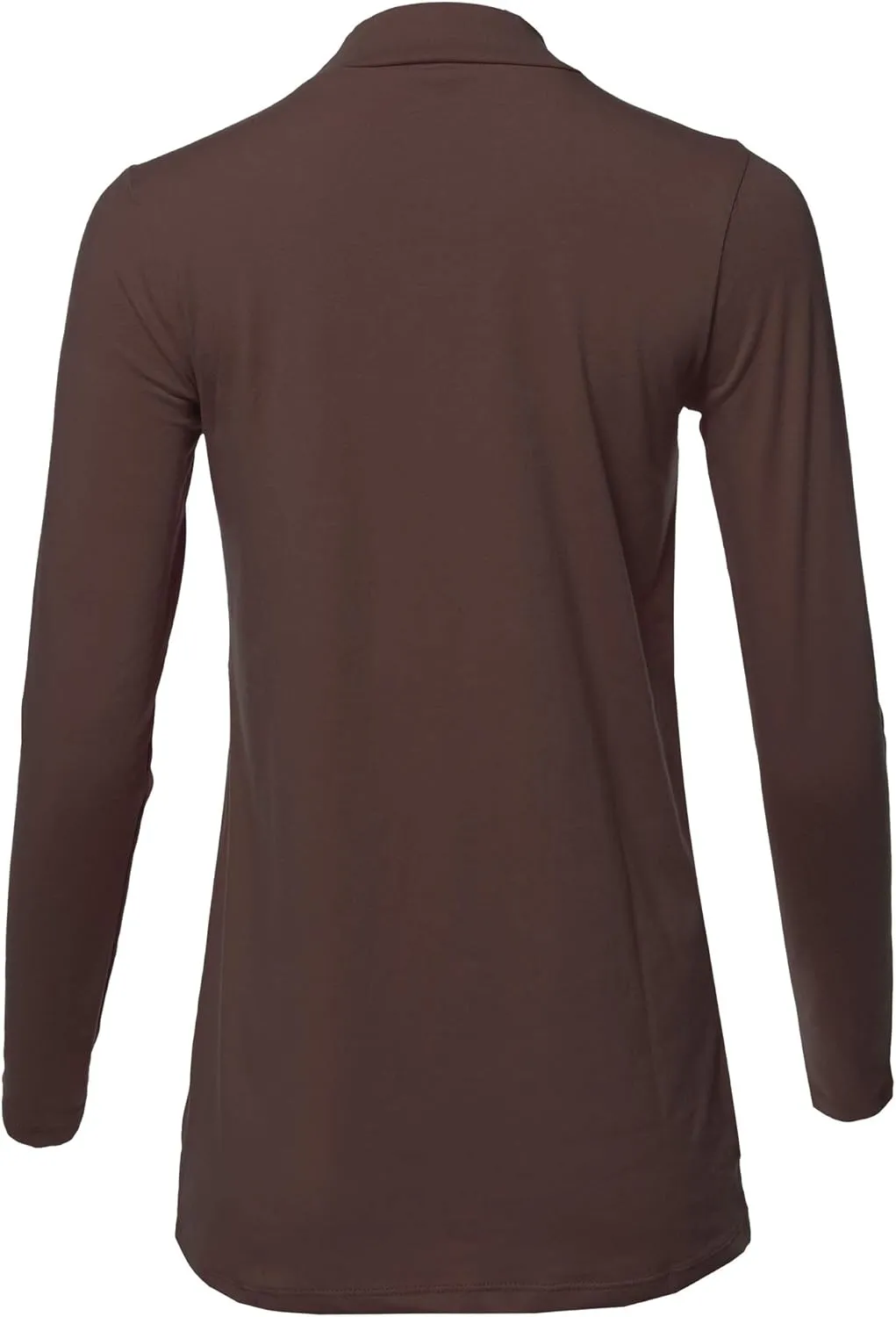 Women's Basic Solid Soft Cotton Long Sleeve Mock Neck Top Shirts