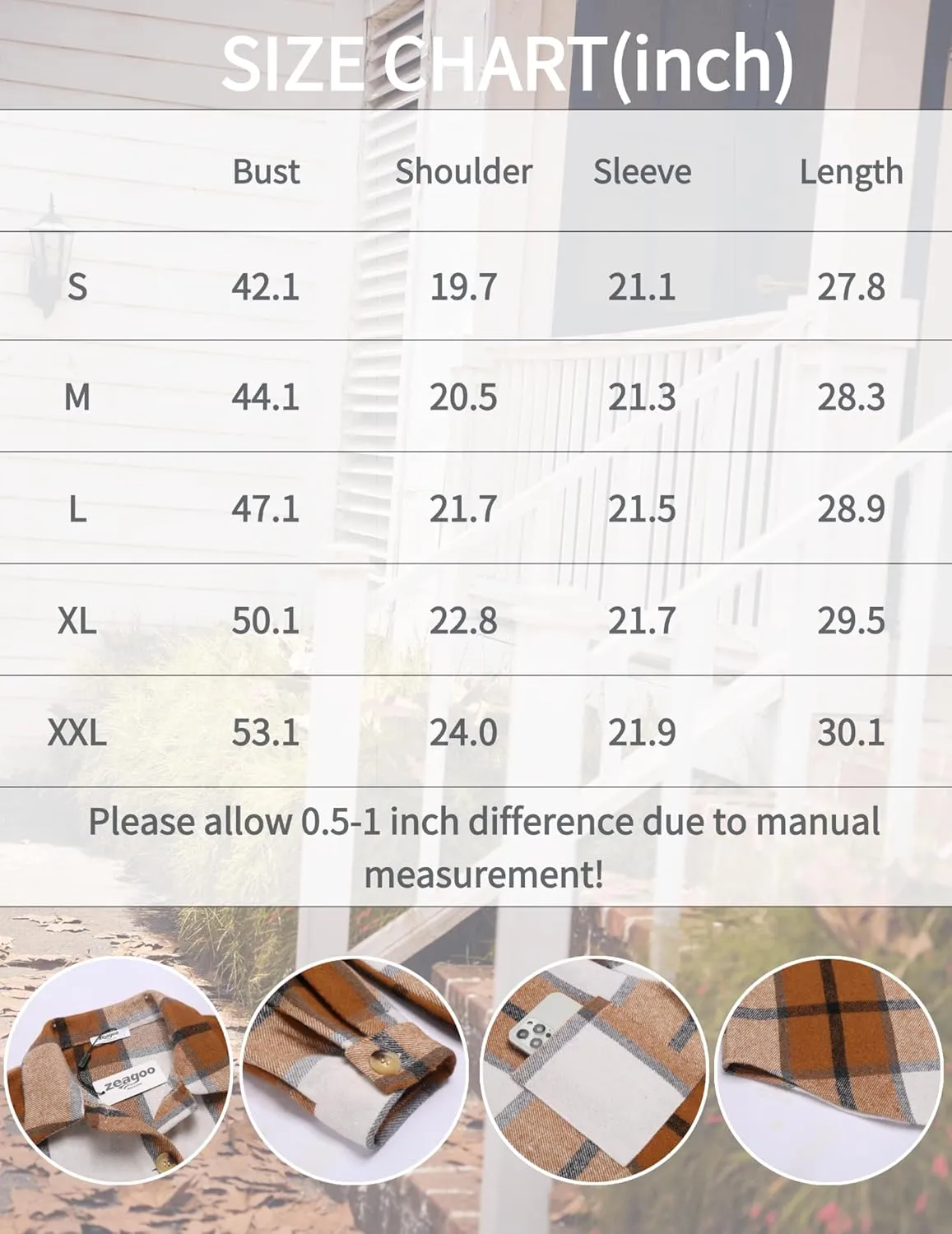 Zeagoo Flannels for Women Shacket Jacket Button Down Plaid Flannel Shirts 2024 Fall Pliad Jacket