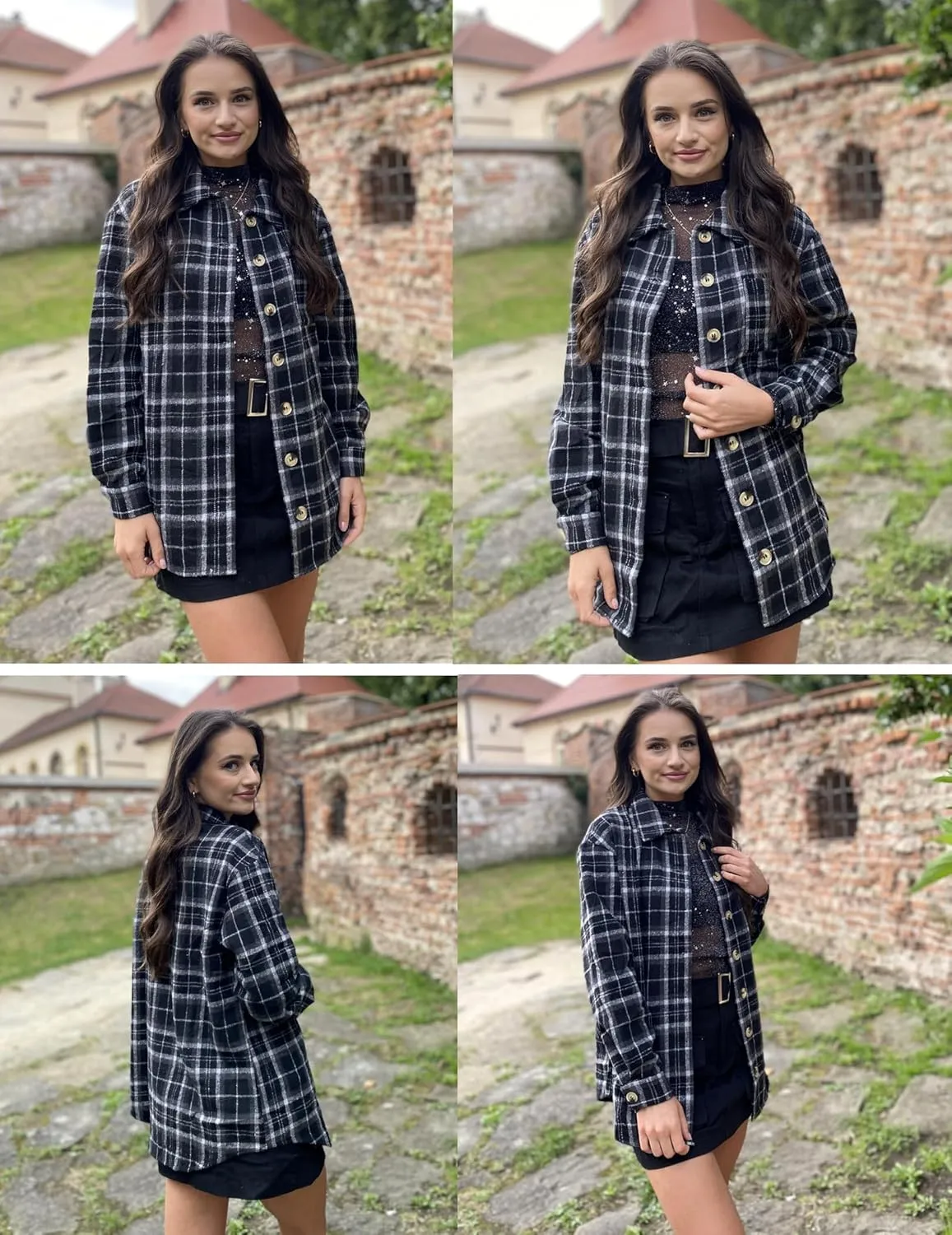 Zeagoo Flannels for Women Shacket Jacket Button Down Plaid Flannel Shirts 2024 Fall Pliad Jacket