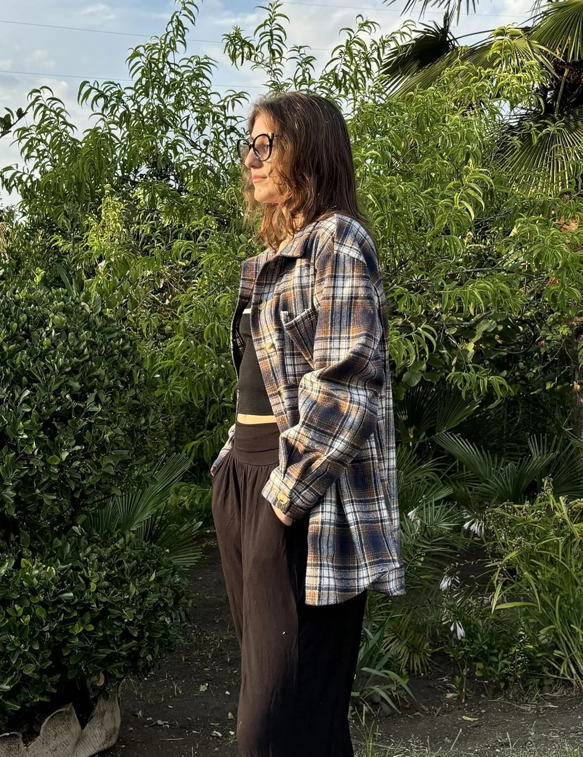 Zeagoo Flannels for Women Shacket Jacket Button Down Plaid Flannel Shirts 2024 Fall Pliad Jacket